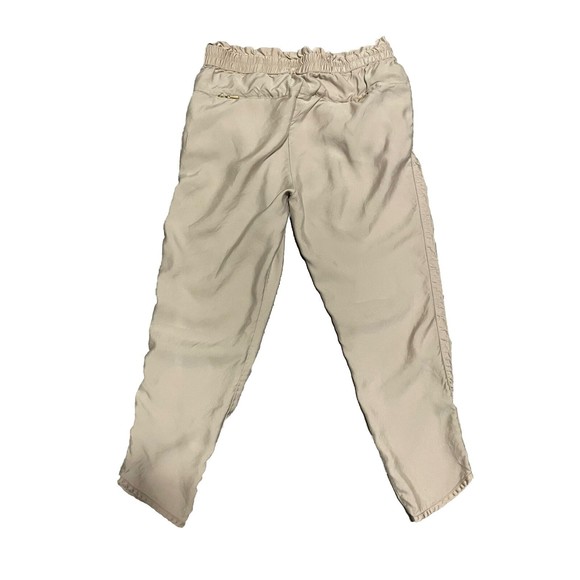 Anthropology Leifnotes Pants Womens Sz 4 Khaki Drawstring Cropped Ruched Leg‎ - Picture 2 of 4